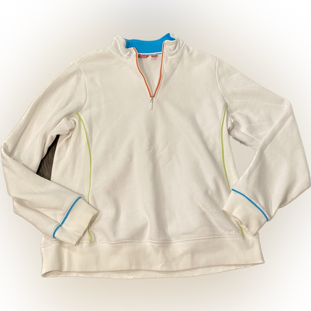 IZOD 1/4 Zip Sweatshirt / Color: White / Size: XL